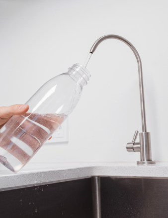 Water going in a bottle